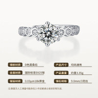 925 Silver Moissanite Honeycomb Ring Block Exquisite High-End Sweet Gift-9.0mm/3-carat moissanite/S925 sterling silver  Adjustable opening