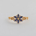 wholesale S925 Sterling Silver Snowflake Hepatica Purple Zircon Ring for Women, Moonlight Tanzanite Elegant Fashion Band-0-6