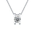 wholesale Silver New Classic Sliding Bull Head Style 1 Carat Moissanite Pendant Necklace for Women-0-0