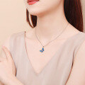 wholesale S925 Sterling Silver Enamel Butterfly Necklace Women's Original Design, Forest Style Clavicle Chain, Small Luxury, High-End Feel Clavicle Chain-0-4