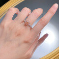 wholesale 925 Silver Live Stream Edition Padparadscha 8*8mm Goddess Pink Bud Gentle Style Ring Loop-0-3