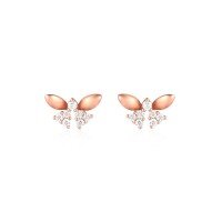 wholesale 18K rose gold earrings au750 set with diamond studs 14K yellow gold 9K white gold moissanite earrings women's jewelry-White Gold 9K-Moissanite