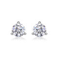 wholesale S925 Sterling Silver Minimalist Niche Design Freeze Earrings for Women, Simple Cross-Border Live Streaming Hot-Selling Moissanite Stud Earrings in Stock-0-5