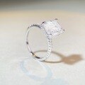 wholesale 925 Sterling Silver Cross-border Wholesale Wish Moissanite Ring for Women, Emerald Cut Pagoda Moissanite 4 Carat Diamond Ring-0-2