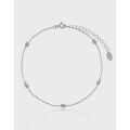 wholesale S925 Sterling Silver Geometric Ellipse Minimalist Versatile Textured Bead Chain Ankle Bracelet for Women, Korean Version Ins Niche Design-0-0
