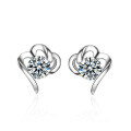 wholesale S925 Sterling Silver Fashion Mushroom Stud Earrings Women's Blue Zircon Heart-shaped Earrings Cross-border New Accessories-0-4