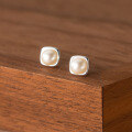 wholesale S925 Sterling Silver Square Bead Ear Studs Korean Version Ins Minimalist Niche Commuting Elegant Temperament Earrings M03129-0-2