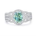 wholesale S925 Sterling Silver 2-Carat Oval Moissanite Cocktail Ring for Women, High-End Jewelry-0-1