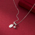 wholesale S925 silver fresh and sweet ins-style niche design exquisite diamond-inlaid fortune ingot necklace Y02090-0-2