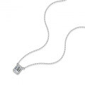 Sterling Silver Pendant with 2ct Moissanite and Emerald-Cut Bezel Setting-0-3