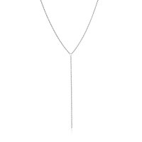 wholesale S925 Sterling Silver Y-shaped Daily Wear Necklace For Women, Cross-border European And American Ins Simple Collarbone Chain-Platinum 925 silver