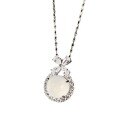 wholesale S925 Sterling Silver Exquisite Bottom-Sealed Pendant for Women, Bow Knot Cabochon Natural Chalcedony White Agate, Xiaohongshu Best-Seller Wholesale-0-4