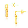 wholesale Platinum 18K Gold Geometric Square Buckle Earrings Set with Lab-Grown Diamonds, Sophisticated Fine Jewelry Diamond Stud Earrings-0-2