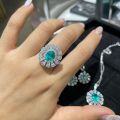 18K Gold Cultured Paraiba Sunflower Daisy Earrings Set-0-5