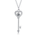 wholesale 925 Silver Cross Key Pendant Necklace with Heart-shaped Zircon Ins European and American Silver Jewelry for Women Wholesale-0-7