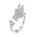 wholesale S925 Sterling Silver Adjustable Zircon Ring, Popular Foreign Style Openable Women's Wedding Band-0-0