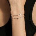 wholesale S925 silver new double-layer heart bracelet for women, personalized and elegant, simple forest-style fresh accessory, suitable for gifting to girlfriends or best friends-0-3