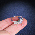 S925 Silver Four-Prong Moissanite Solitaire Engagement Ring-0-3