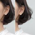 wholesale S925 silver earrings for women, Japanese-style minimalist teardrop-shaped faux pearl shell bead sweet geometric earrings G1740-0-1