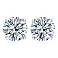 wholesale S925 Sterling Silver Minimalist Korean Style Four-Prong Claw Setting Moissanite Stud Earrings, Internet-Favorite Understated Cool Trend for Women-0-0