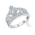 wholesale S925 Sterling Silver Classic European Style Crown Women's Ring, Summer New Simple and Versatile Matching Jewelry-0-4
