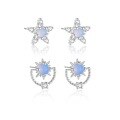 wholesale S925 Sterling Silver Eu Blue Opal Star Earrings For Women, Wholesale, Light Luxury, Niche, High-end-0-0