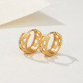 wholesale S925 Silver Matte Brushed Hollow-Out Earrings for Women, Minimalist Design, Elegant Round Silver Earrings-0-2