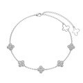 wholesale S925 Silver Four-Leaf Clover Bracelet for Women, Versatile and High-End, Small Luxe Style Four-Flower Silver Hand Jewelry-0-11