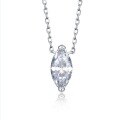 wholesale S925 silver new marquise diamond necklace for women, high-carbon diamond, olive-shaped diamond layered collarbone chain-0-1