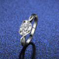 S925 Silver Ring with 1-Carat Moissanite Heart Shape, 65MM, Fine Electroplating-0-1