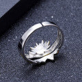 wholesale S925 Sterling Silver High-end Designer Adjustable Open Ring with Naturalistic Sun and Sunrise Design-0-3