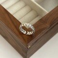 wholesale Vintage sterling silver S925 oxidized wheat-stitched open ring for women, Korean ins style stackable-0-1