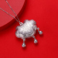 wholesale 999 Silver Auspicious Blessing Fu Child Infant Baby Pure Silver Peace Buckle Longevity Lock Pendant Silver Jewelry-0-2