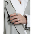 wholesale S925 Sterling Silver Korean Version INS Niche Design Sense Minimalist Irregular Textured Open Ring for Women-0-2