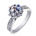 wholesale PT950 Plated S925 Sterling Silver Moissanite Ring, 1 Carat D Color Starlight Queen High-End Women's Ring-0-4