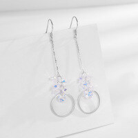 wholesale Metal S925 Sterling Silver Earrings for Women, Small and Unique Design, Long Drop Elegant Dangle Earrings, Versatile and Stylish Jewelry for Wholesale-ES006515 925 silver