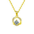 Sterling Silver Moissanite Moebius Pendant Necklace for Women-0-5
