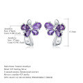 wholesale Rose Gold Plated S925 Silver Garnet Earrings, European and American New Luxury Style Inlaid with Natural Colored Gemstone Stud Earrings-0-5