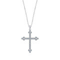 Sterling Silver New Minimalist Diamond-Cross Pendant Necklace, Light Luxury Versatile Design-0-5