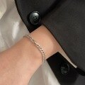 wholesale S925 Sterling Silver Geometric Tank Bracelet for Women, Small and Niche Fashion, Minimalist and High-End Retro Heavy Duty Accessory, Versatile-0-2