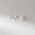 wholesale S925 Sterling Silver Exquisite, Minimalist, Small, Elegant, Niche-Designed Square Diamond-Encrusted Floral Edge Stud Earrings M06005-0-3