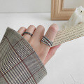wholesale S925 Sterling Silver 013 Korean Style INS Vintage Multi-Layer Wrapped Zircon Women's Ring Open Adjustable Silver Ring-0-2