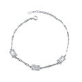 wholesale S925 Sterling Silver Fashion Geometric Square Zircon Bracelet Simple and Elegant Minimalist Niche Design Gift for Girlfriend-0-4