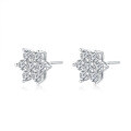 925 Sterling Silver Hip Hop American Style Moissanite Earrings, D Color, Unisex, Cross-border Amazon Best-seller-0-3