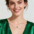 S925 Silver Six-Claw Round Emerald-Cut Pendant Necklace, Cross-Border Bestseller-0-1