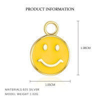 wholesale 925 Sterling Silver Cute Resin Drop Earrings for Women, French-style Pendant, Light Luxury Design-A4127-Gold/Pendant 925 Silver