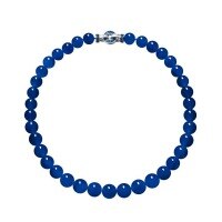 wholesale 925 Silver Gold-Plated Pendant Chain with High-Carbon Diamonds, Cartier Barbara Hutton Style, Natural Lapis Lazuli Beaded Necklace for Women-Natural lapis lazuli 50cm>925 silver