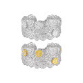 wholesale S925 Sterling Silver Daisy Ring for Women with High-End Feel, Small and Unique, Two-Tone Plated, Adjustable Open Band-0-4