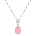 wholesale S925 Silver Light Luxury Jewelry Accessories Pink Crystal Gemstone Pendant French Romance Natural Colored Gemstone Necklace Pendant-0-4