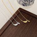 wholesale S925 Sterling Silver Light Luxury Croissant Necklace for Women, Korean Dongdaemun New Style Small Minimalist High-end Collarbone Chain-0-1